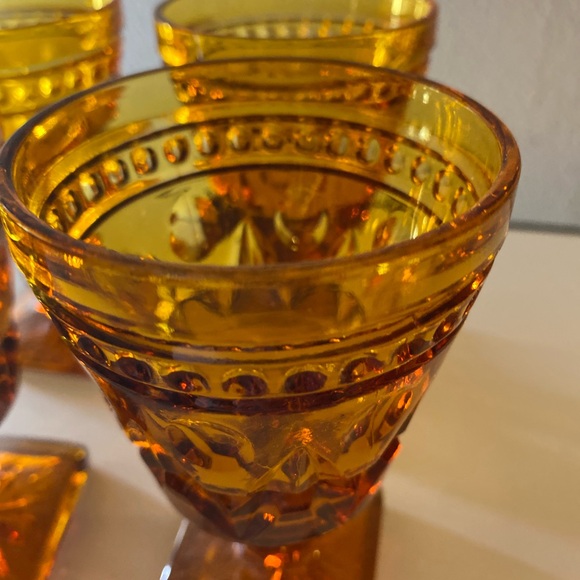 Set of Amber Glass Goblets - Picture 8 of 11